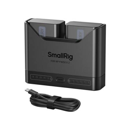 SmallRig 5488 - zestaw TURBO, dwukanałowa ładowarka, 2x akumulator Sony NP-FW50 - zawartość zestaw
